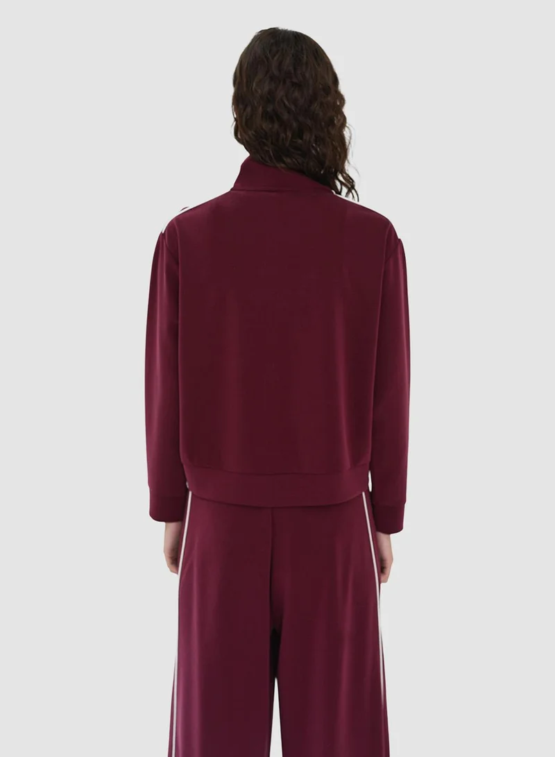 French Connection Wren Jersey Zip Up Long Sleeve Sweatshirt